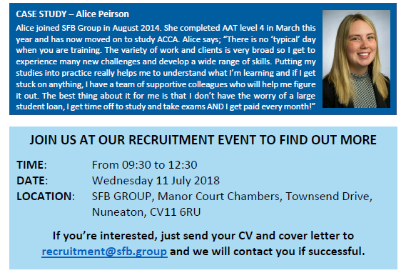 Accountancy career - recruitment day 11th July